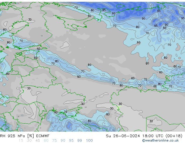 RH 925 hPa ECMWF So 26.05.2024 18 UTC