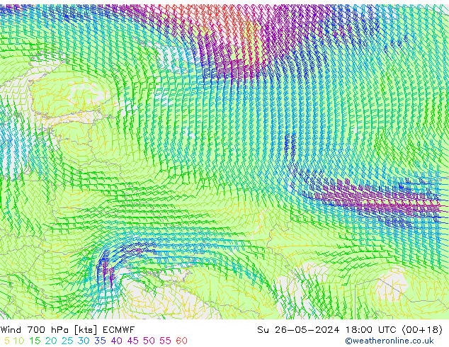  700 hPa ECMWF  26.05.2024 18 UTC