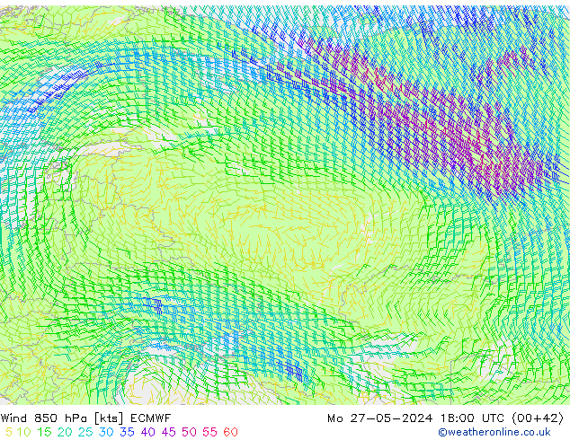 Vento 850 hPa ECMWF Seg 27.05.2024 18 UTC