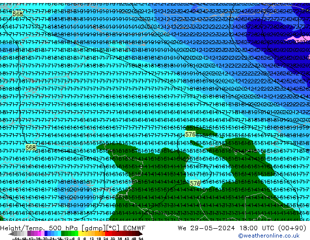 Z500/Rain (+SLP)/Z850 ECMWF ср 29.05.2024 18 UTC