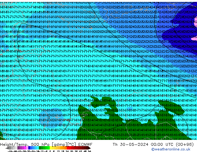 Height/Temp. 500 hPa ECMWF  30.05.2024 00 UTC