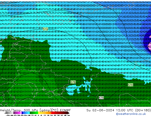 Z500/Rain (+SLP)/Z850 ECMWF Ne 02.06.2024 12 UTC