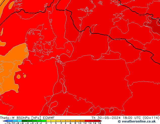 Theta-W 850hPa ECMWF Th 30.05.2024 18 UTC