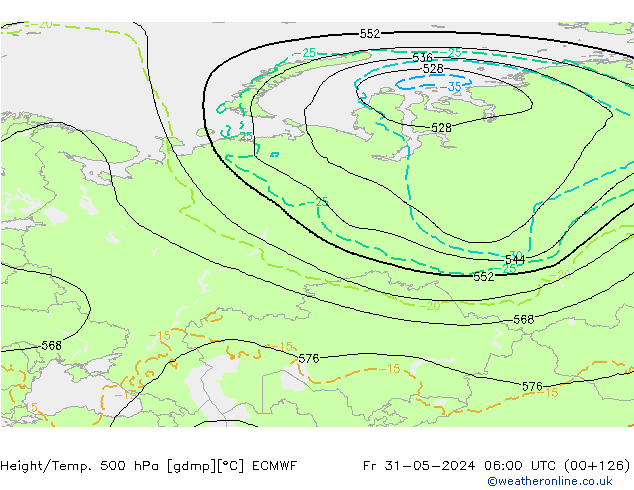 Z500/Yağmur (+YB)/Z850 ECMWF Cu 31.05.2024 06 UTC