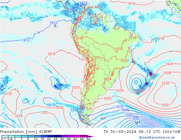 Precipitazione ECMWF gio 30.05.2024 12 UTC