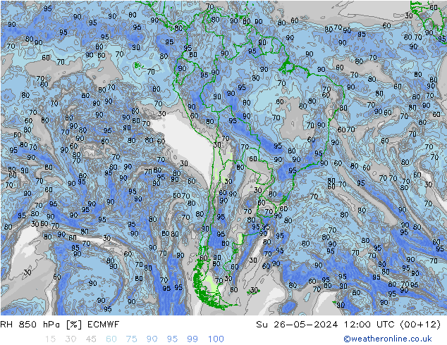 RH 850 hPa ECMWF So 26.05.2024 12 UTC