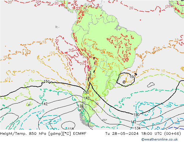 Z500/Rain (+SLP)/Z850 ECMWF  28.05.2024 18 UTC