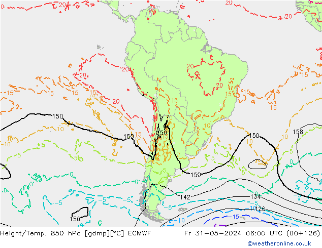 Z500/Rain (+SLP)/Z850 ECMWF ven 31.05.2024 06 UTC