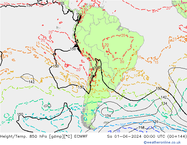 Z500/Rain (+SLP)/Z850 ECMWF sam 01.06.2024 00 UTC