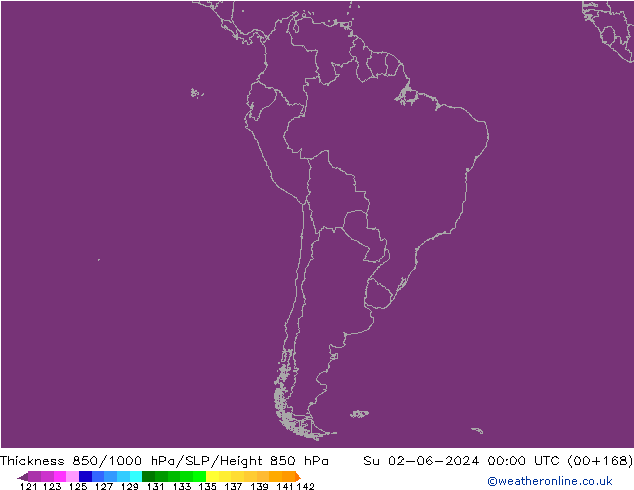 850-1000 hPa Kalınlığı ECMWF Paz 02.06.2024 00 UTC