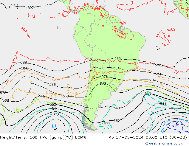 Z500/Regen(+SLP)/Z850 ECMWF ma 27.05.2024 06 UTC