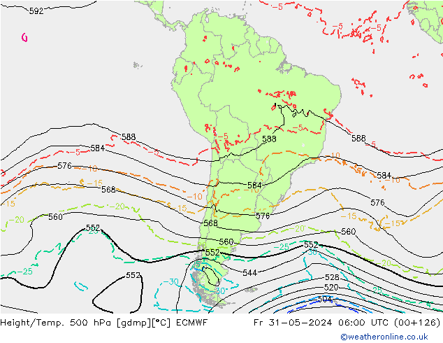 Z500/Rain (+SLP)/Z850 ECMWF ven 31.05.2024 06 UTC