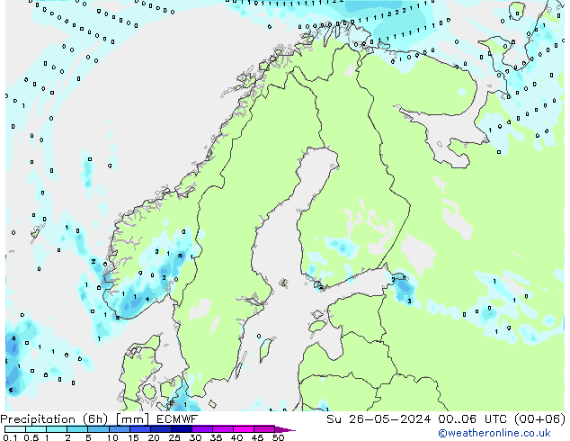 Z500/Rain (+SLP)/Z850 ECMWF dom 26.05.2024 06 UTC