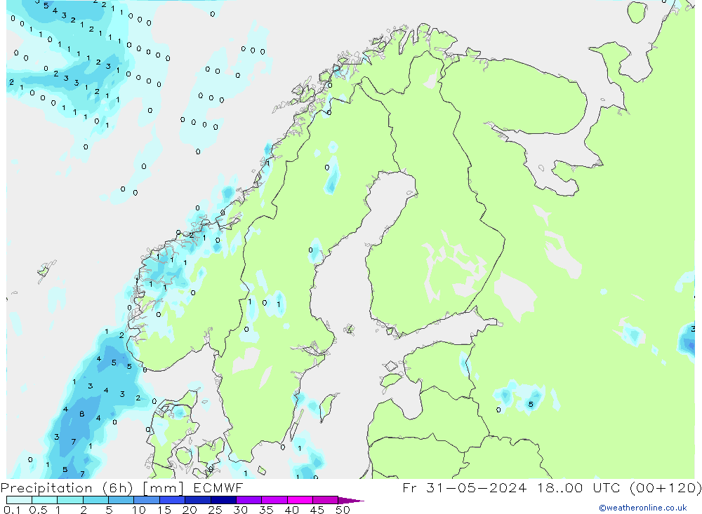 Z500/Rain (+SLP)/Z850 ECMWF vie 31.05.2024 00 UTC