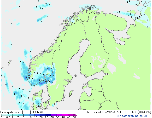 Niederschlag ECMWF Mo 27.05.2024 00 UTC