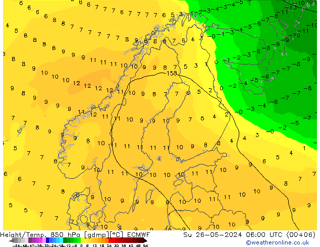 Z500/Rain (+SLP)/Z850 ECMWF So 26.05.2024 06 UTC