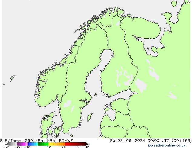 SLP/Temp. 850 hPa ECMWF Dom 02.06.2024 00 UTC