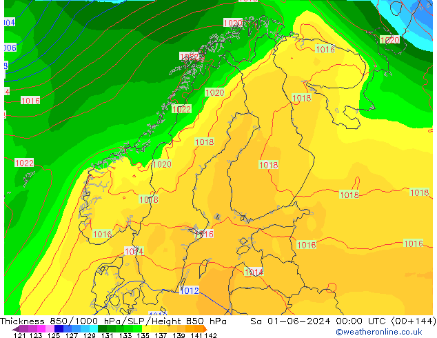 Thck 850-1000 hPa ECMWF sam 01.06.2024 00 UTC