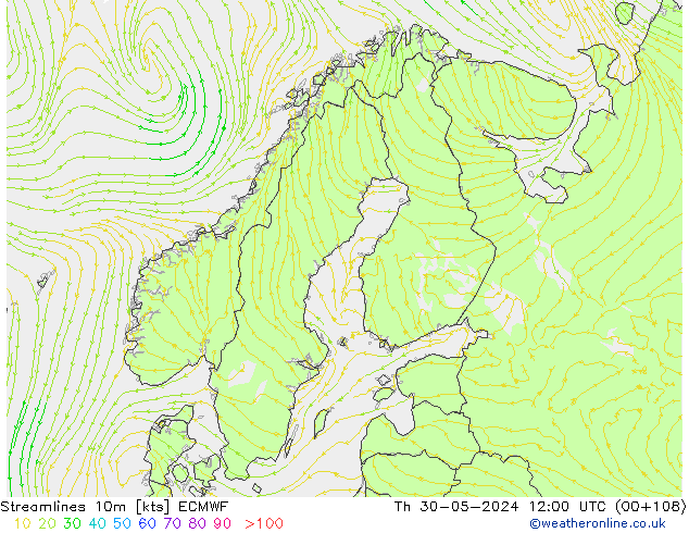 Rüzgar 10m ECMWF Per 30.05.2024 12 UTC