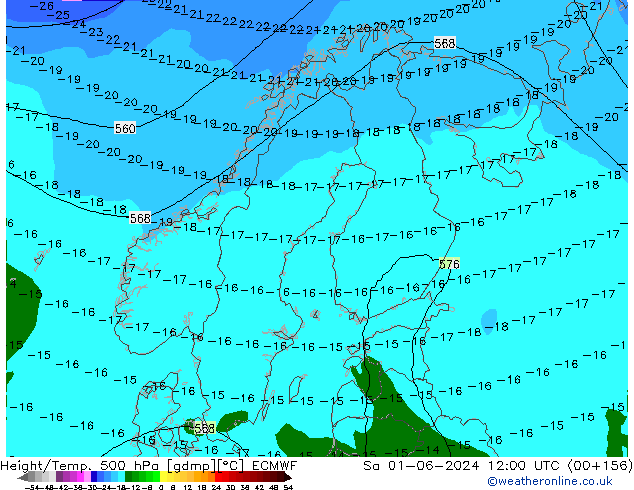 Z500/Rain (+SLP)/Z850 ECMWF Sa 01.06.2024 12 UTC