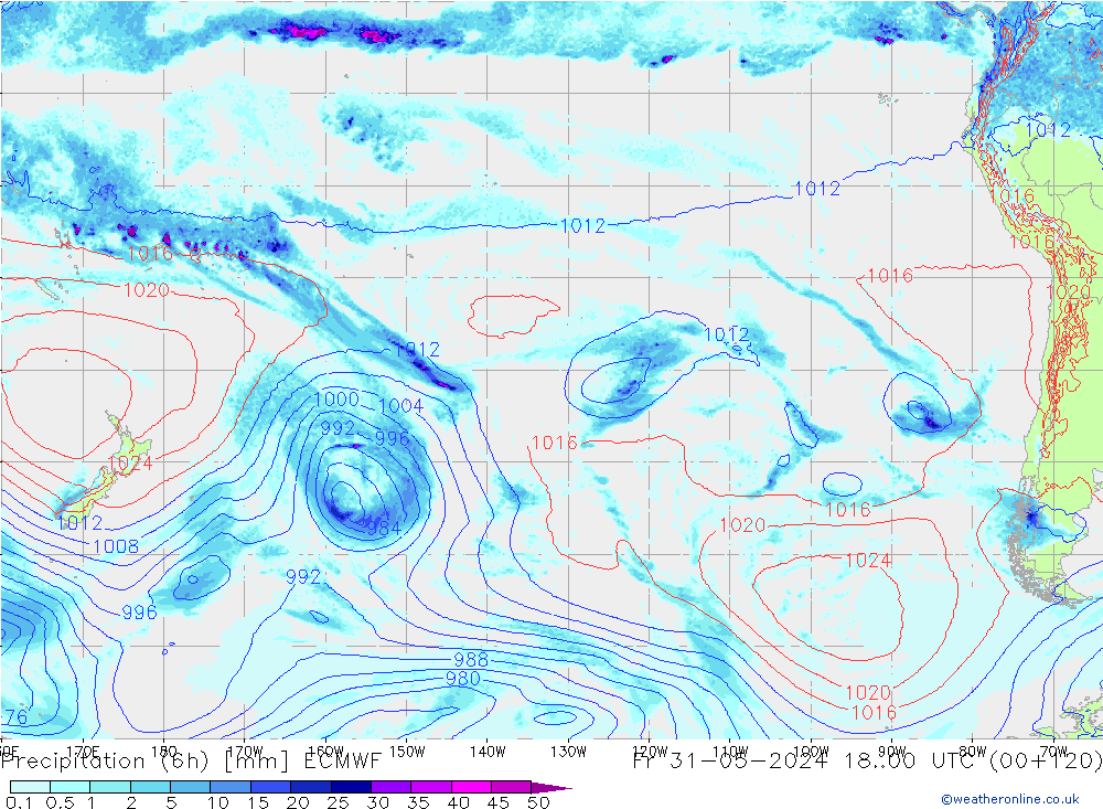 Z500/Rain (+SLP)/Z850 ECMWF пт 31.05.2024 00 UTC
