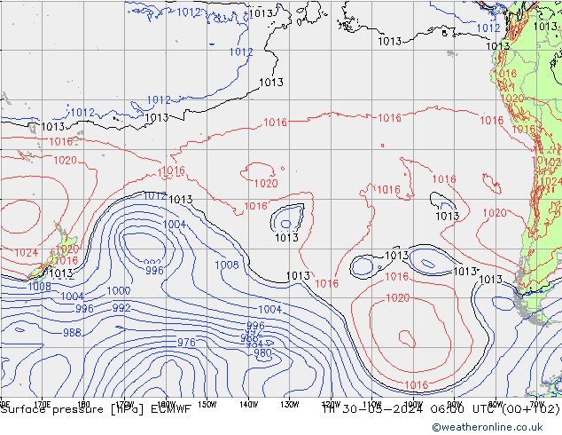 Luchtdruk (Grond) ECMWF do 30.05.2024 06 UTC