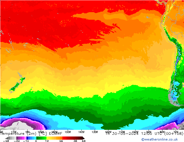 Sıcaklık Haritası (2m) ECMWF Per 30.05.2024 12 UTC