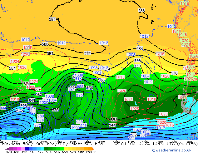 Thck 500-1000hPa ECMWF Sa 01.06.2024 12 UTC