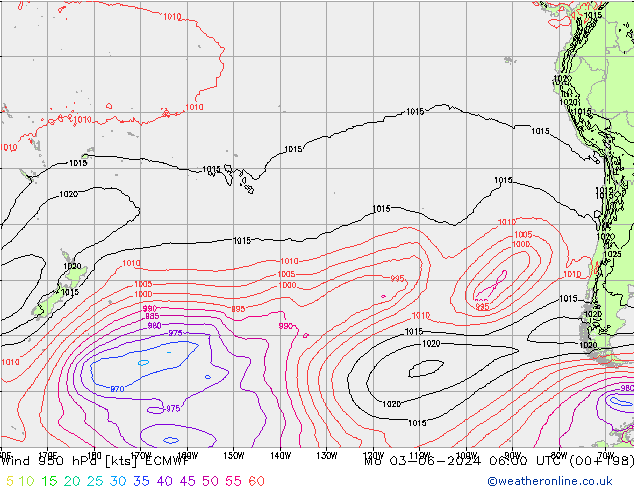 Vento 950 hPa ECMWF Seg 03.06.2024 06 UTC