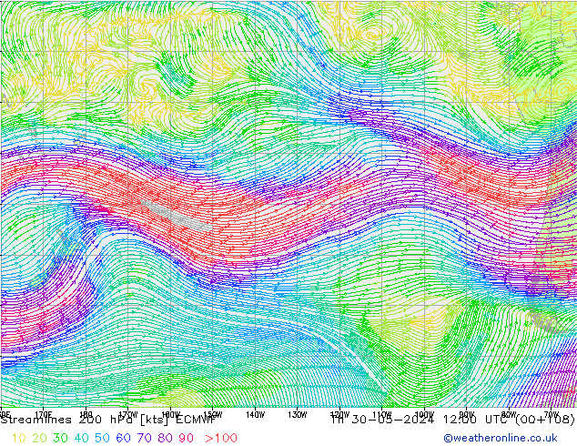 Streamlines 200 hPa ECMWF Th 30.05.2024 12 UTC