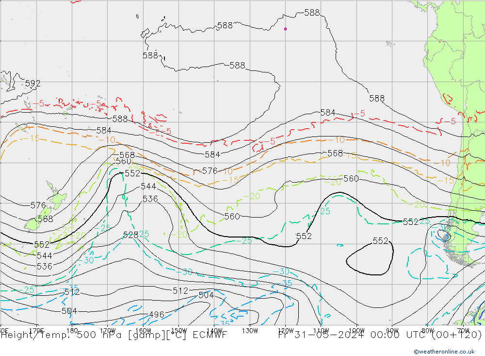 Z500/Rain (+SLP)/Z850 ECMWF пт 31.05.2024 00 UTC