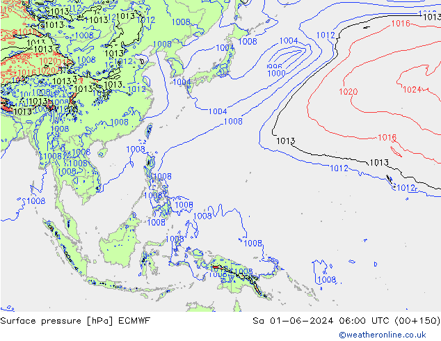 pression de l'air ECMWF sam 01.06.2024 06 UTC