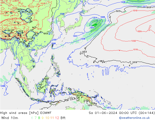 Windvelden ECMWF za 01.06.2024 00 UTC