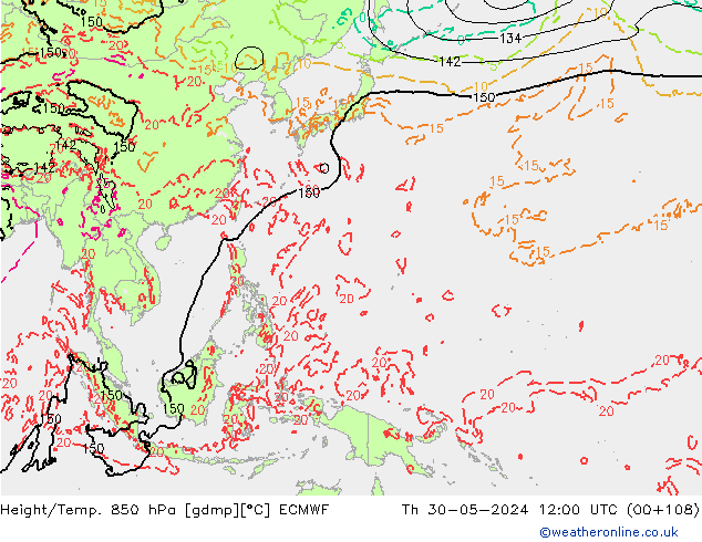 Z500/Yağmur (+YB)/Z850 ECMWF Per 30.05.2024 12 UTC