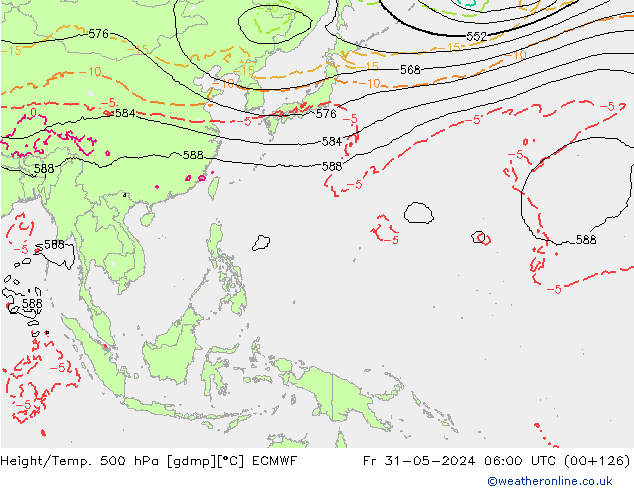 Height/Temp. 500 hPa ECMWF pt. 31.05.2024 06 UTC