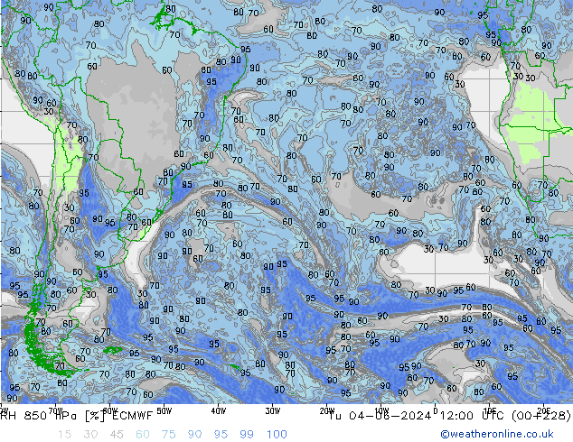 RH 850 hPa ECMWF  04.06.2024 12 UTC