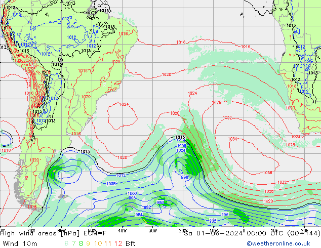 Windvelden ECMWF za 01.06.2024 00 UTC