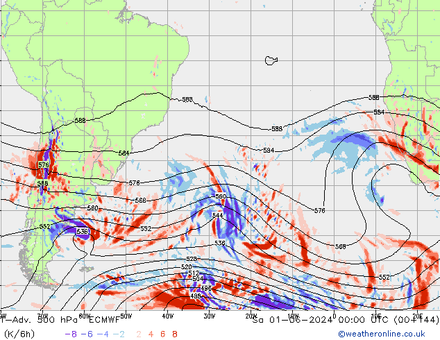 T-Adv. 500 hPa ECMWF Sa 01.06.2024 00 UTC