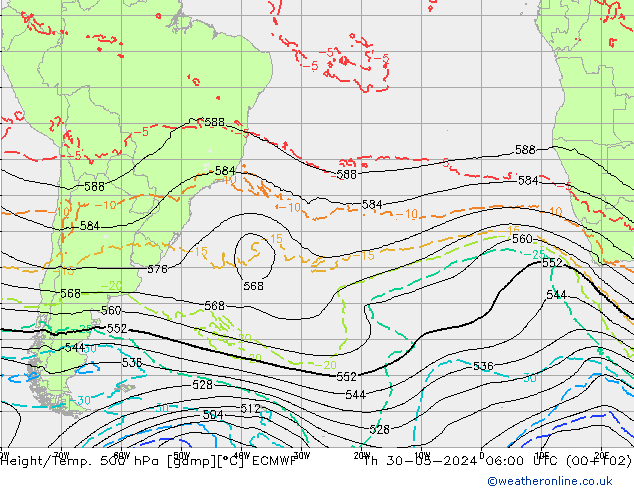 Z500/Rain (+SLP)/Z850 ECMWF jeu 30.05.2024 06 UTC