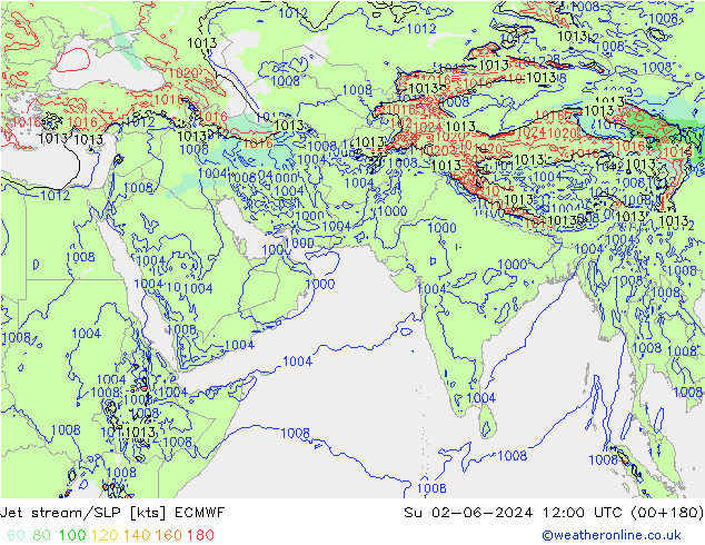 Jet stream/SLP ECMWF Ne 02.06.2024 12 UTC