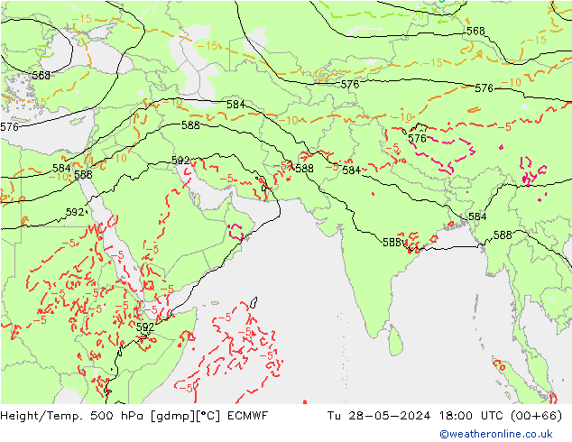 Z500/Rain (+SLP)/Z850 ECMWF Di 28.05.2024 18 UTC