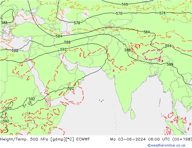 Z500/Rain (+SLP)/Z850 ECMWF lun 03.06.2024 06 UTC