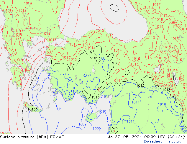 ciśnienie ECMWF pon. 27.05.2024 00 UTC