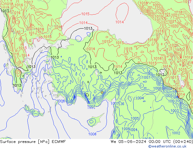 Pressione al suolo ECMWF mer 05.06.2024 00 UTC