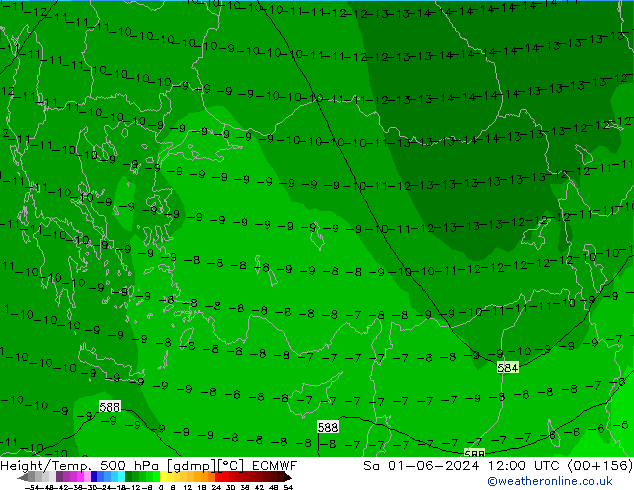 Z500/Rain (+SLP)/Z850 ECMWF sam 01.06.2024 12 UTC