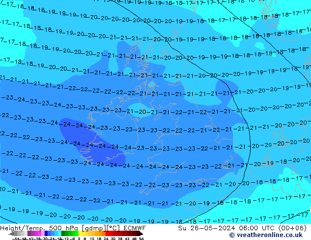 Z500/Rain (+SLP)/Z850 ECMWF Su 26.05.2024 06 UTC