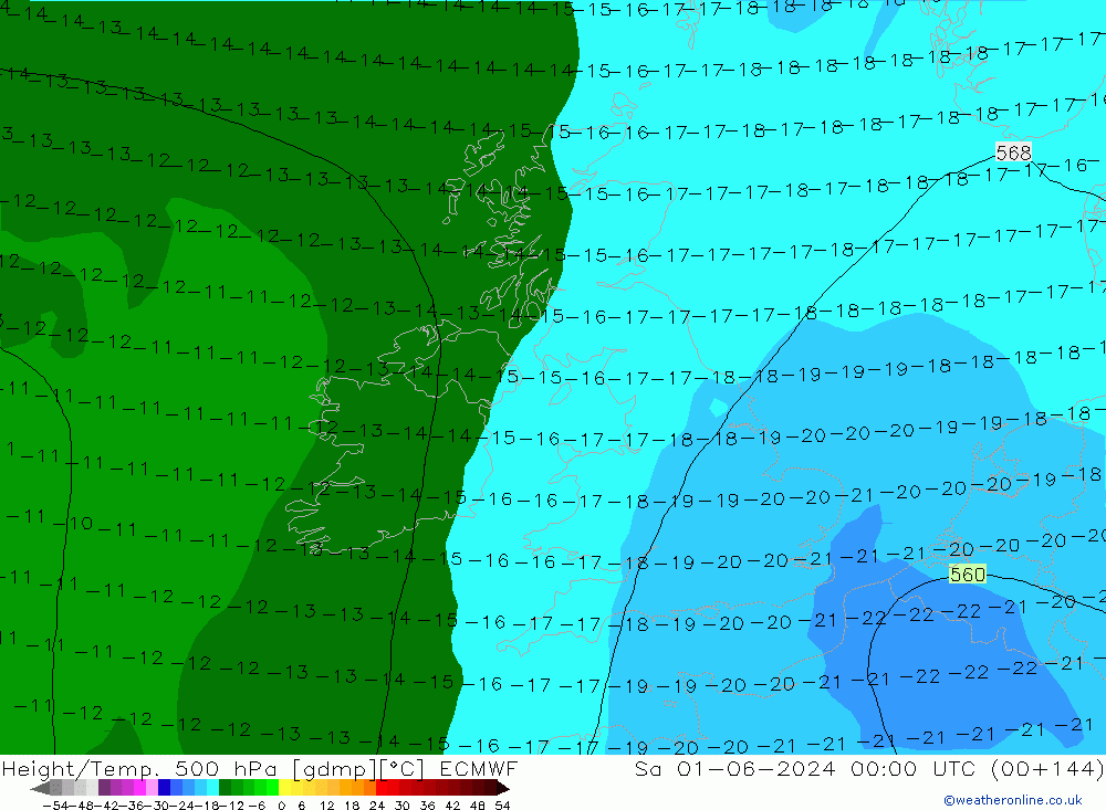 Z500/Rain (+SLP)/Z850 ECMWF Sa 01.06.2024 00 UTC