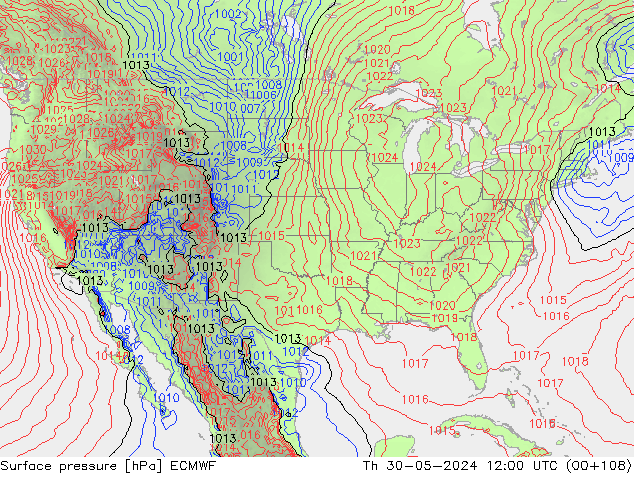 Surface pressure ECMWF Th 30.05.2024 12 UTC