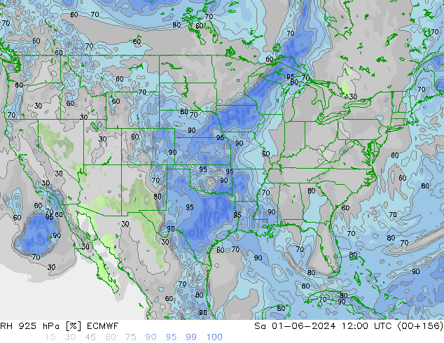 RH 925 hPa ECMWF Sa 01.06.2024 12 UTC