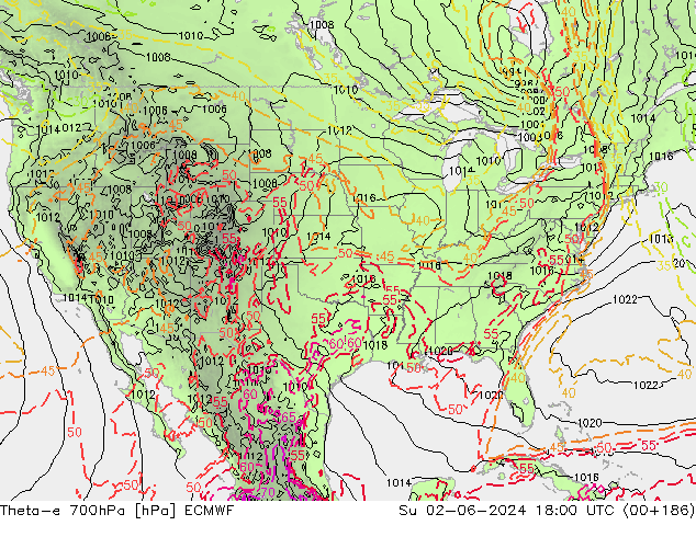 Theta-e 700hPa ECMWF Ne 02.06.2024 18 UTC